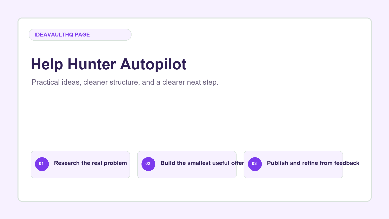 Custom IdeaVaultHQ visual for Help Hunter Autopilot