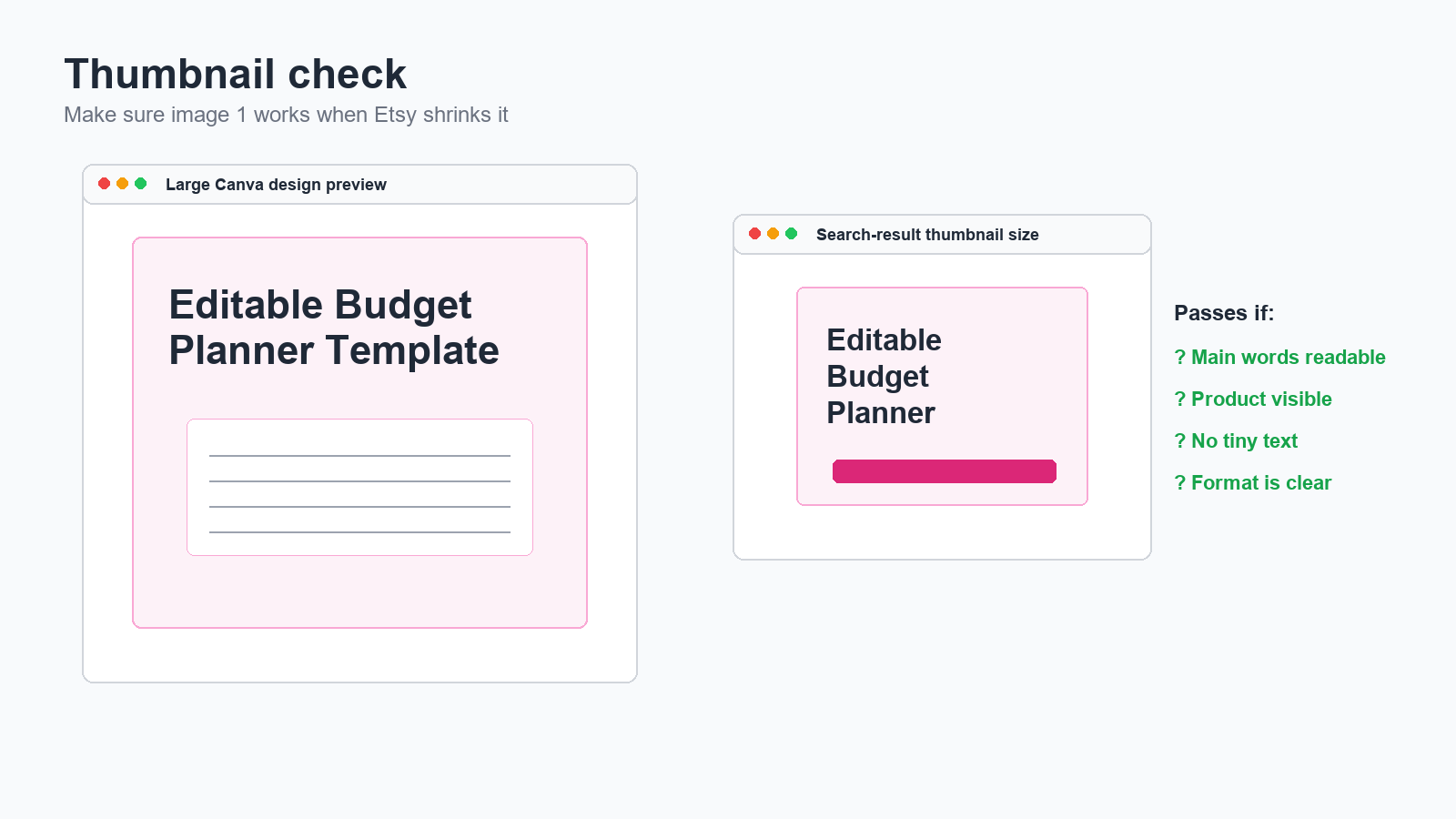 Thumbnail readability test for Etsy listing images.