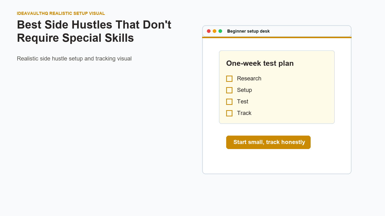Tracking board for Best Side Hustles That Don't Require Special Skills