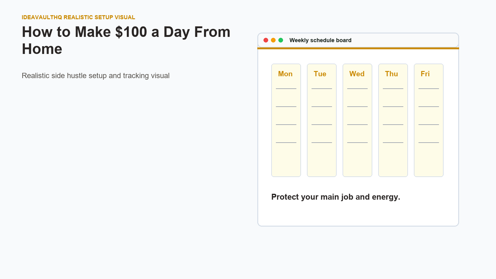 Workflow board for How to Make $100 a Day From Home
