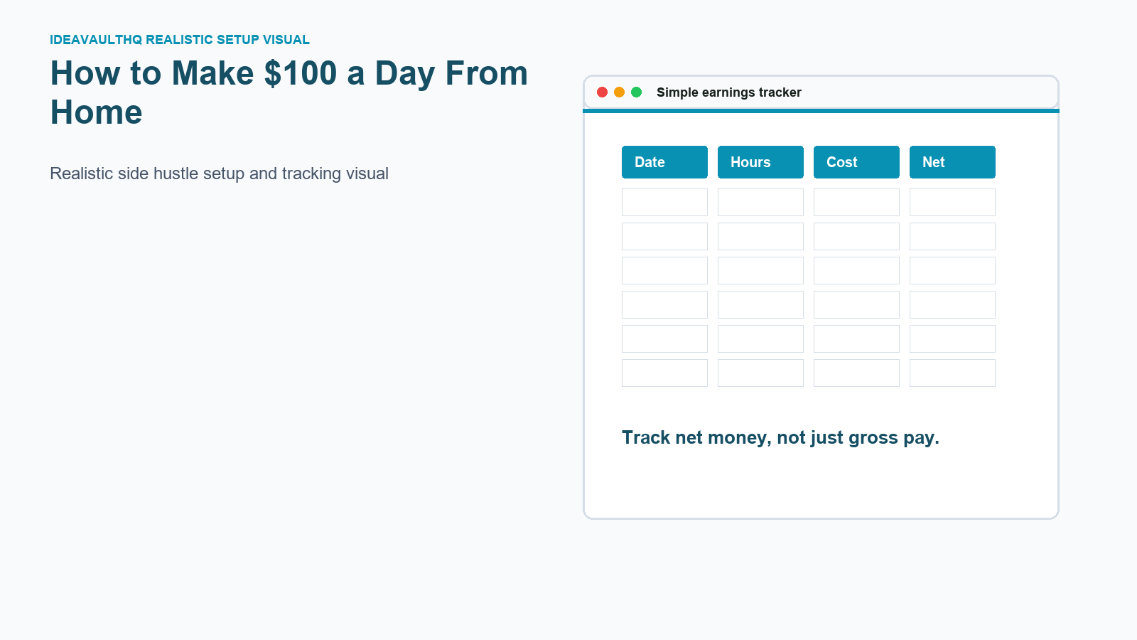 Checklist board for How to Make $100 a Day From Home