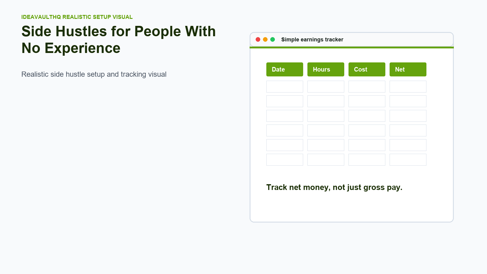Checklist board for Side Hustles for People With No Experience