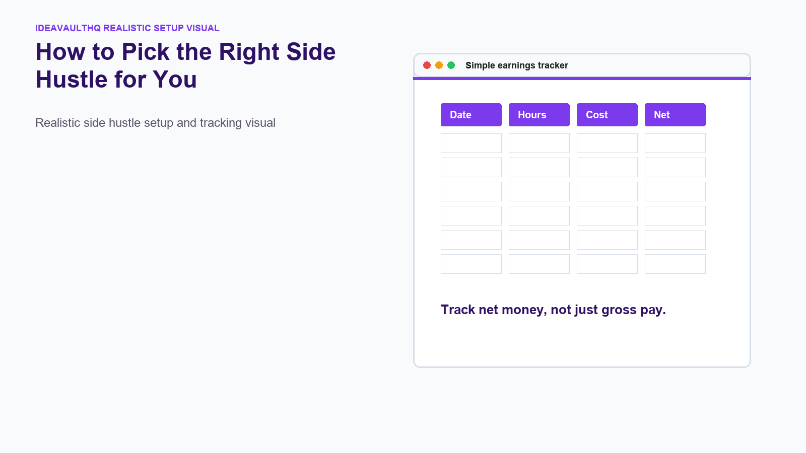 Checklist board for How to Pick the Right Side Hustle for You