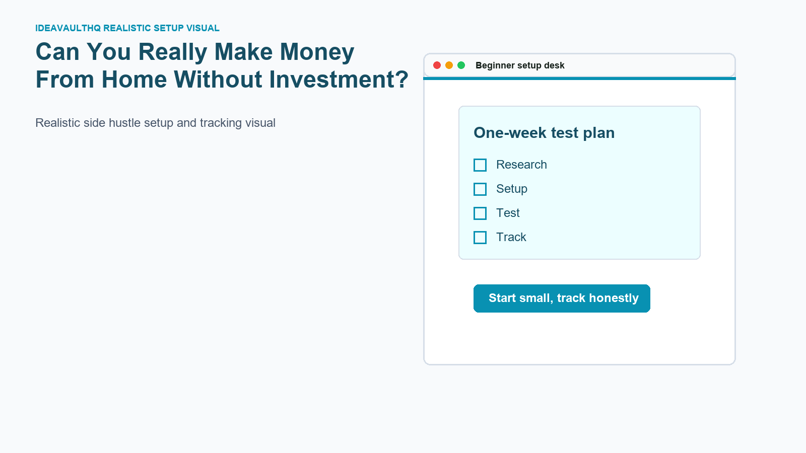 Tracking board for Can You Really Make Money From Home Without Investment?