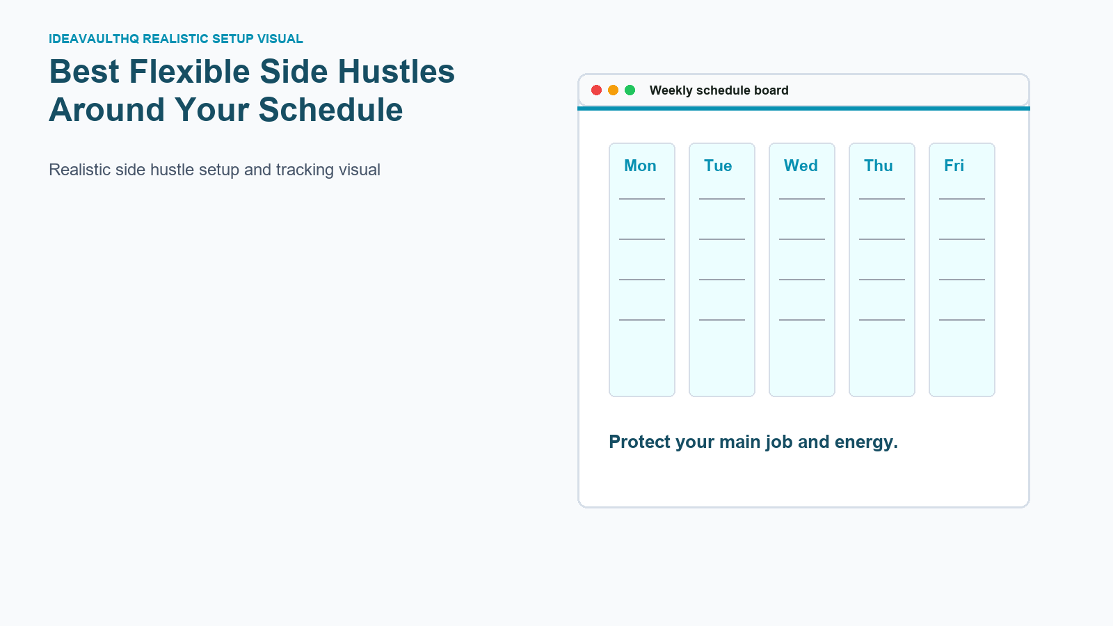 Workflow board for Best Flexible Side Hustles Around Your Schedule