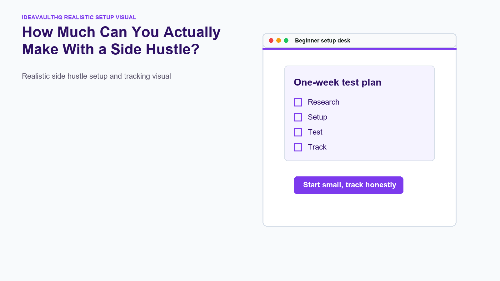 Tracking board for How Much Can You Actually Make With a Side Hustle?