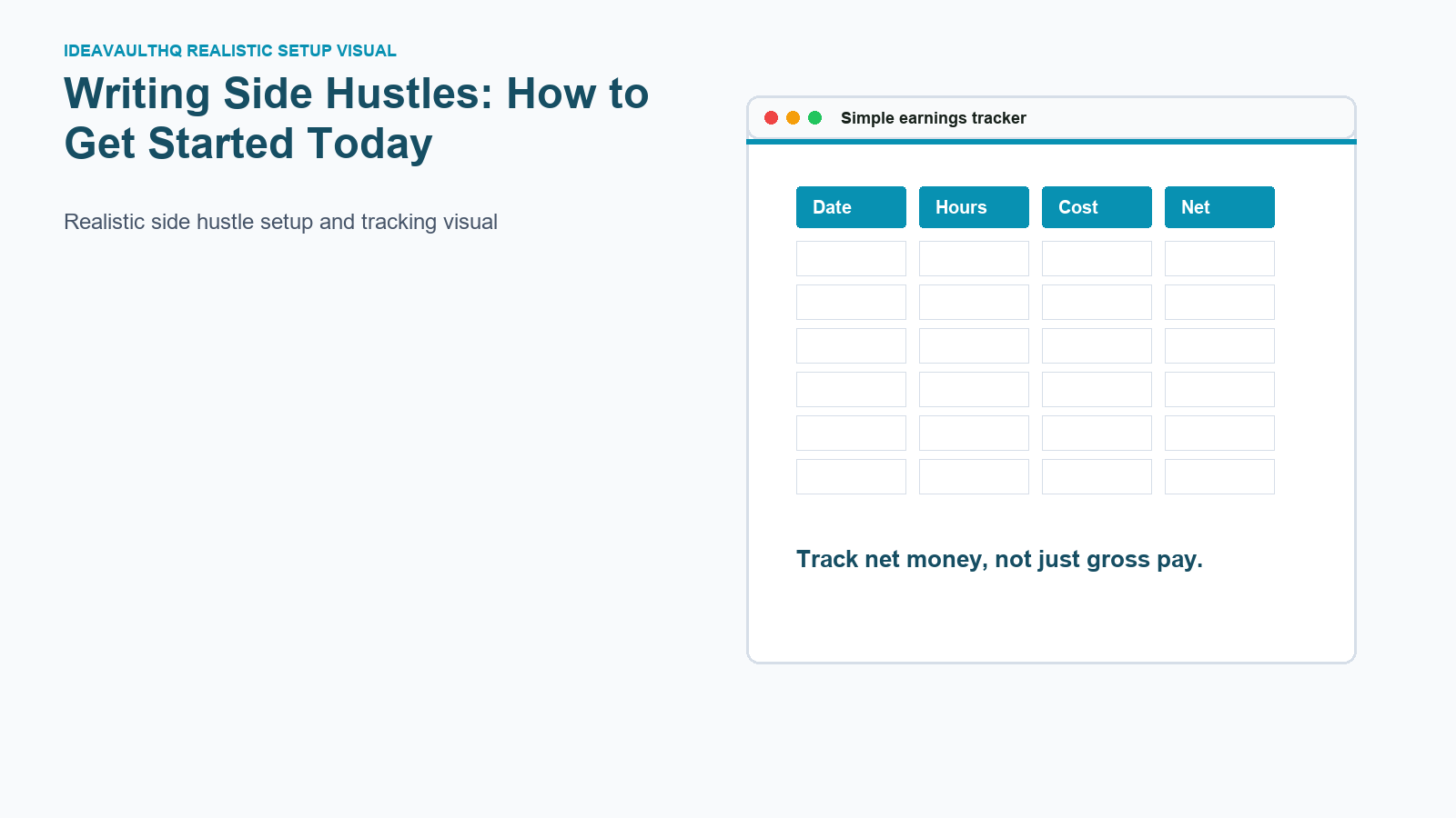 Checklist board for Writing Side Hustles: How to Get Started Today