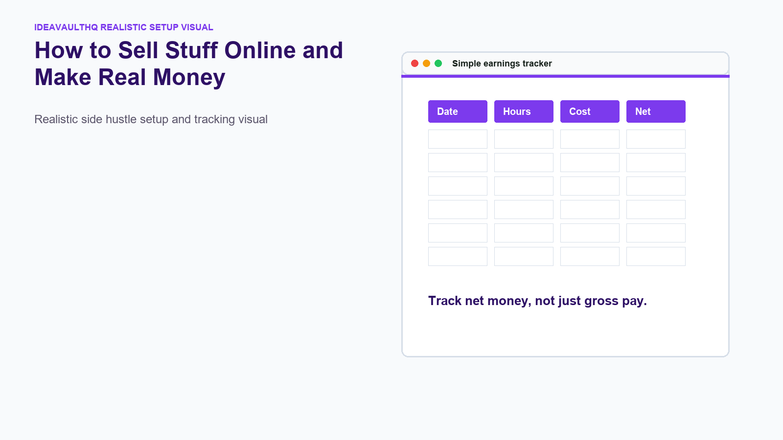 Checklist board for How to Sell Stuff Online and Make Real Money