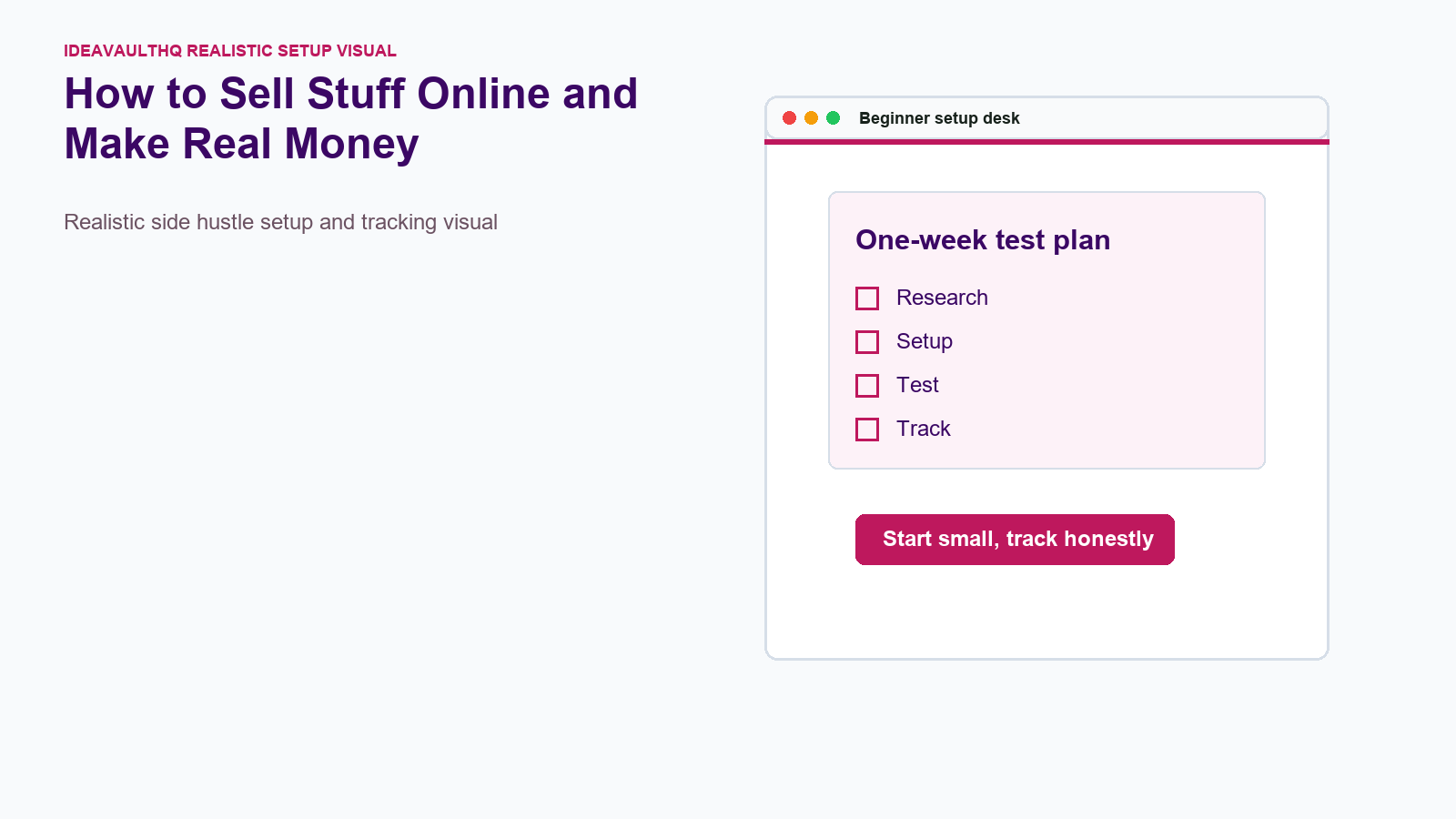Tracking board for How to Sell Stuff Online and Make Real Money