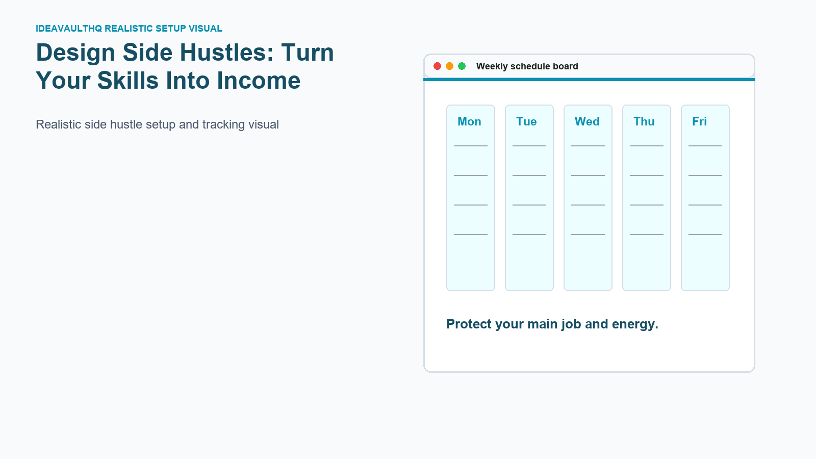 Workflow board for Design Side Hustles: Turn Your Skills Into Income