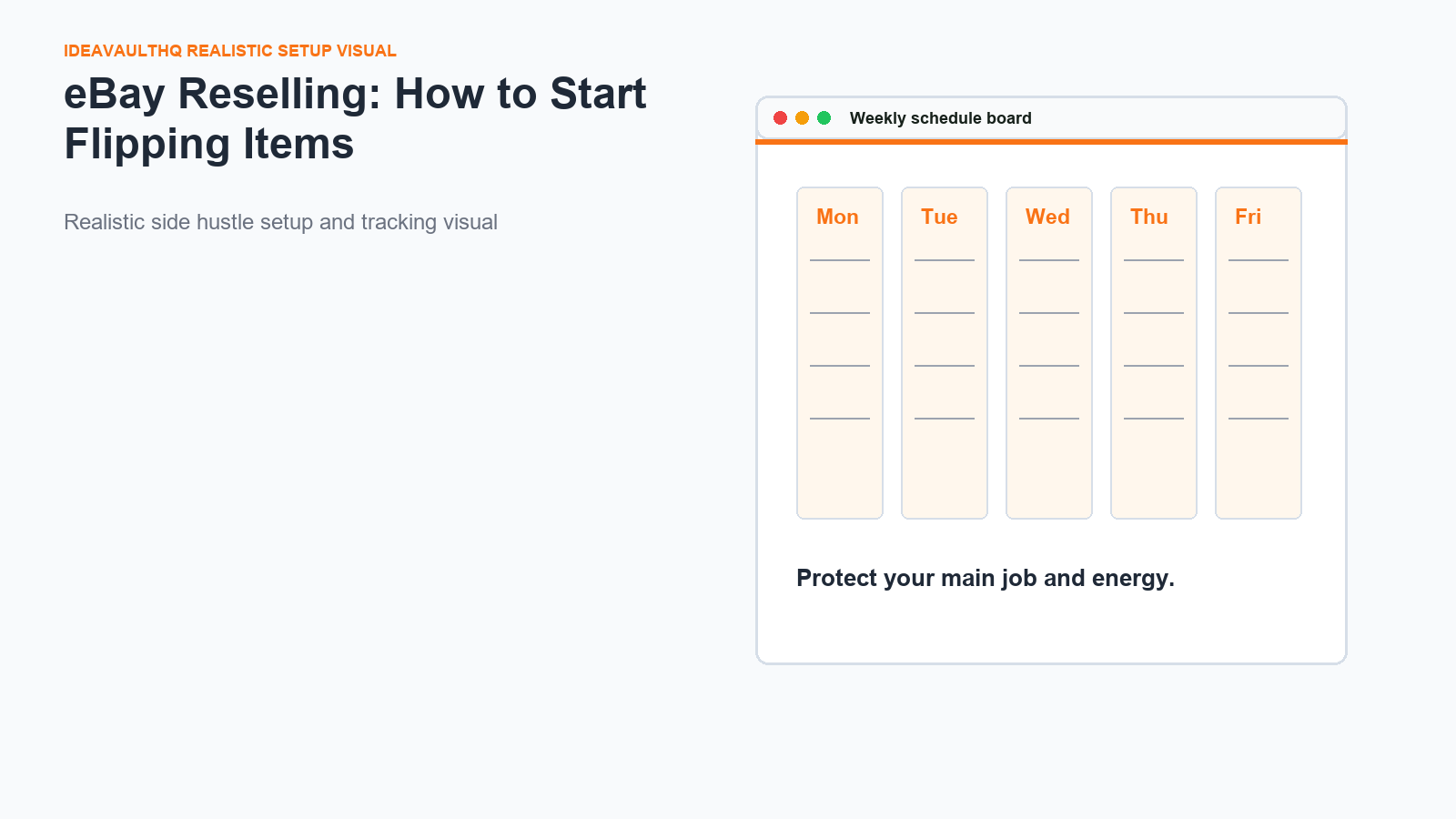 Workflow board for eBay Reselling: How to Start Flipping Items