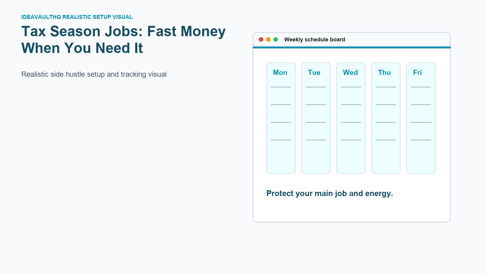 Workflow board for Tax Season Jobs: Fast Money When You Need It