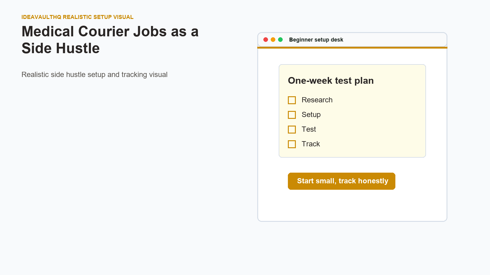 Tracking board for Medical Courier Jobs as a Side Hustle