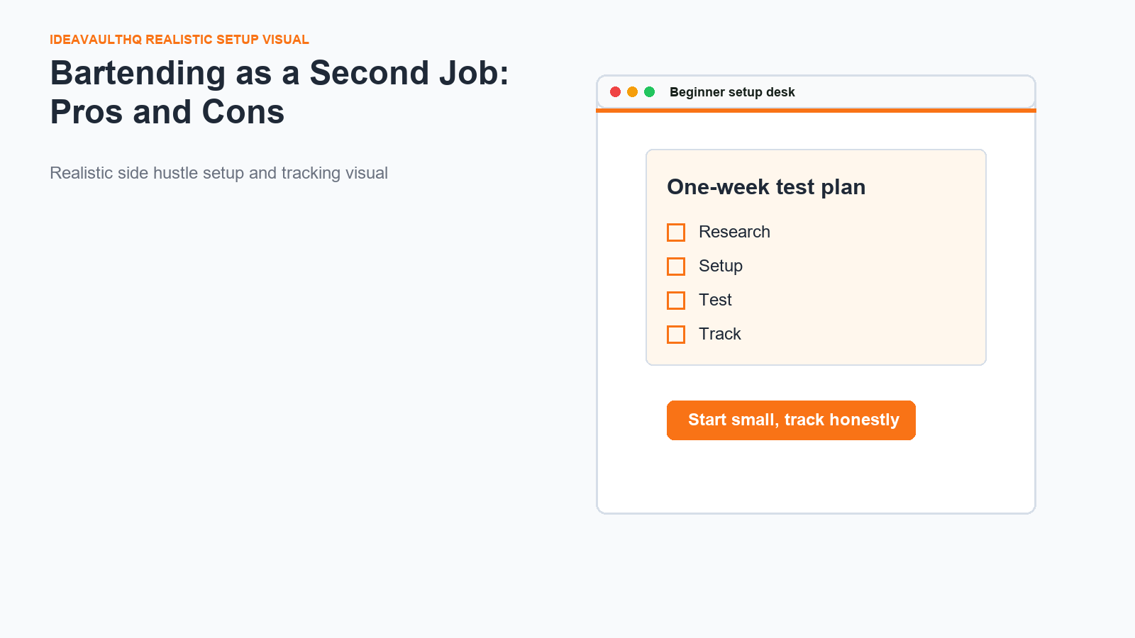 Tracking board for Bartending as a Second Job: Pros and Cons