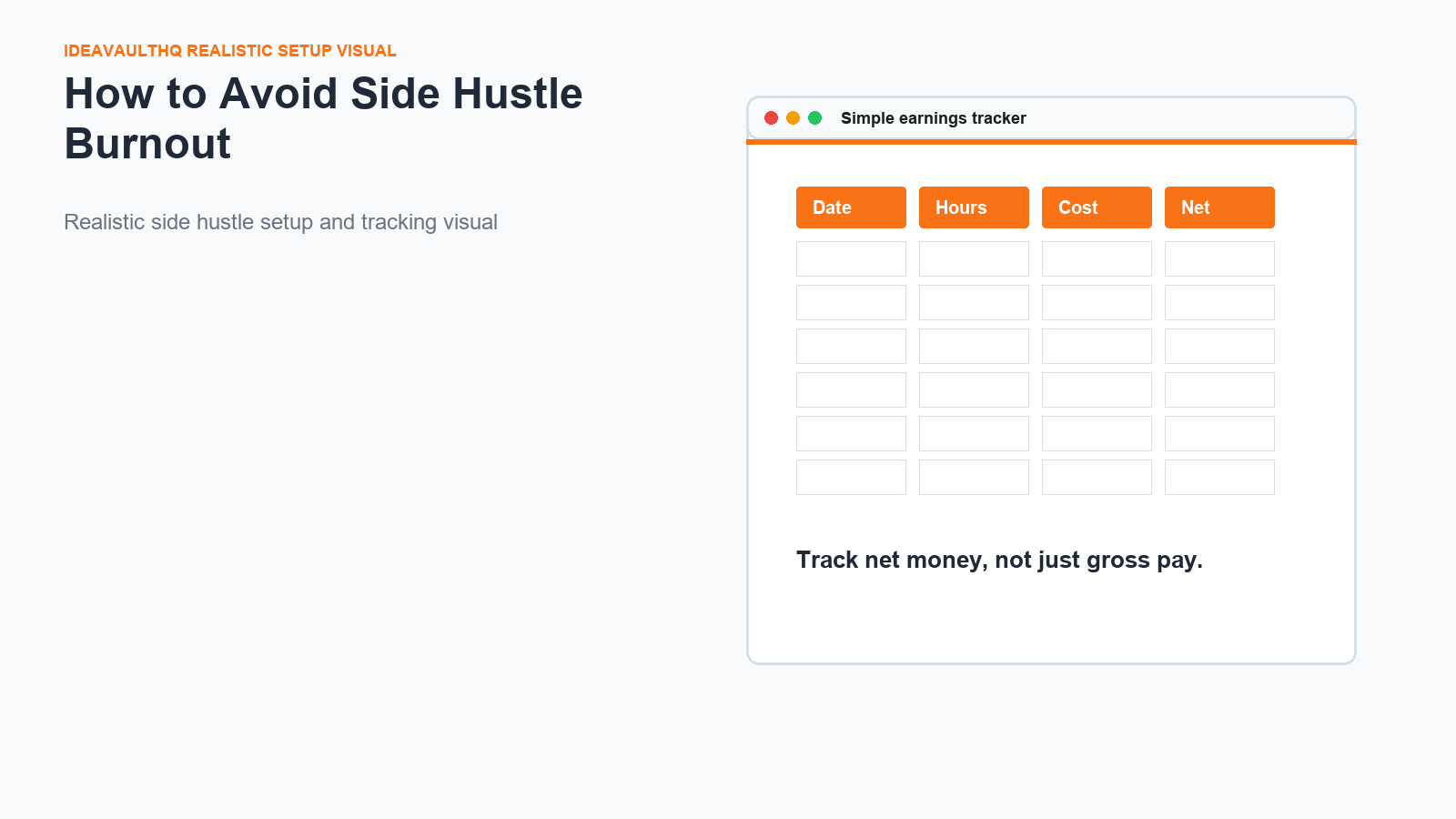 Checklist board for How to Avoid Side Hustle Burnout