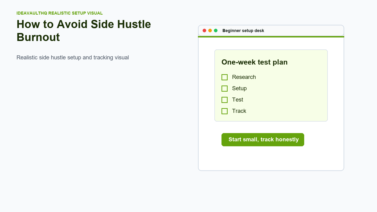 Tracking board for How to Avoid Side Hustle Burnout