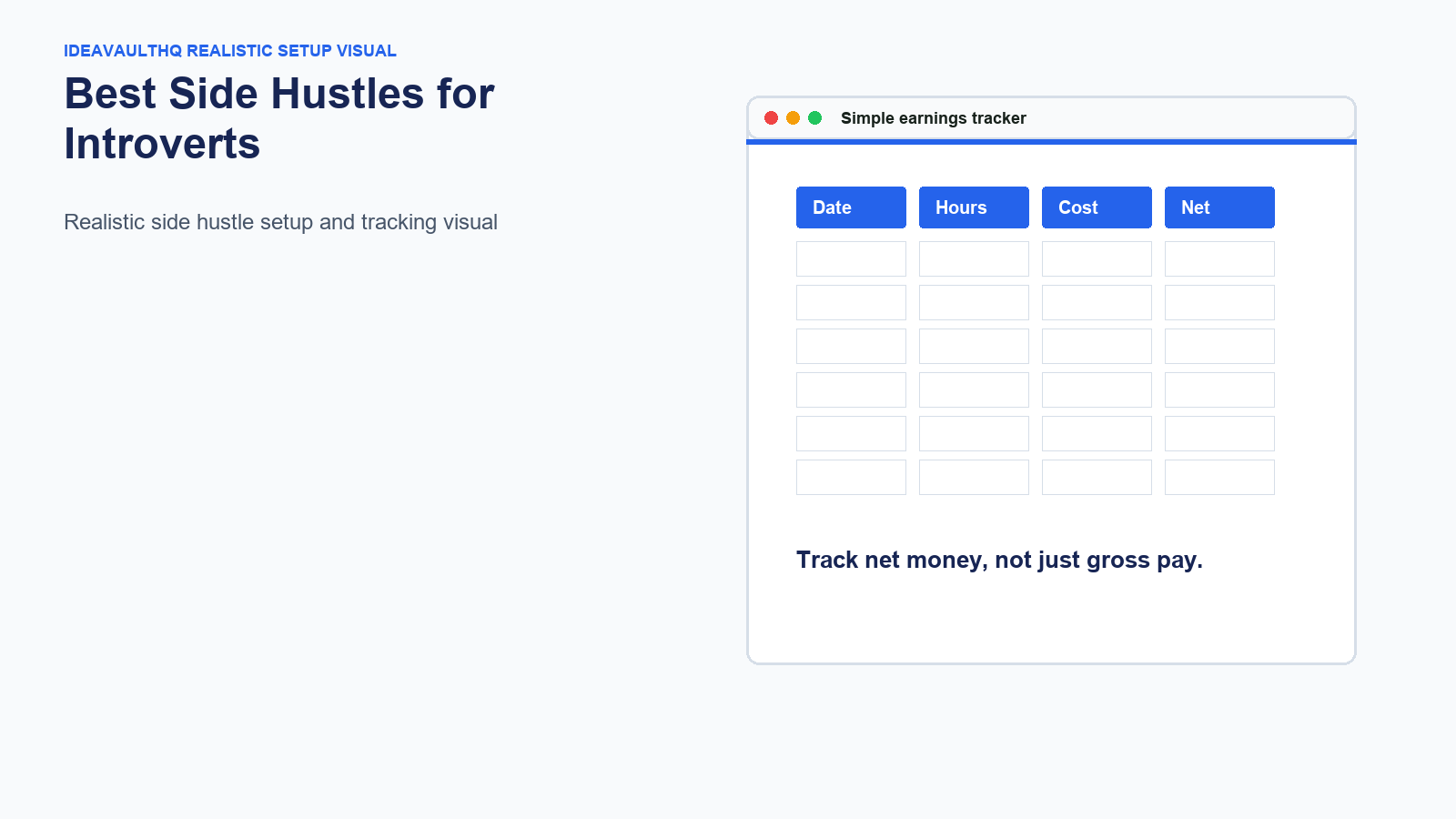 Checklist board for Best Side Hustles for Introverts